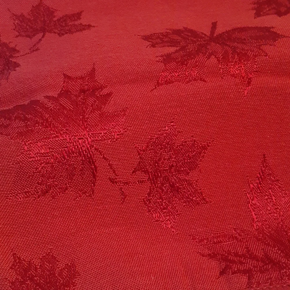 Harvest Fall Burgundy Leaf Damask Table Linen Tablecloth 60 X 102 Oblong